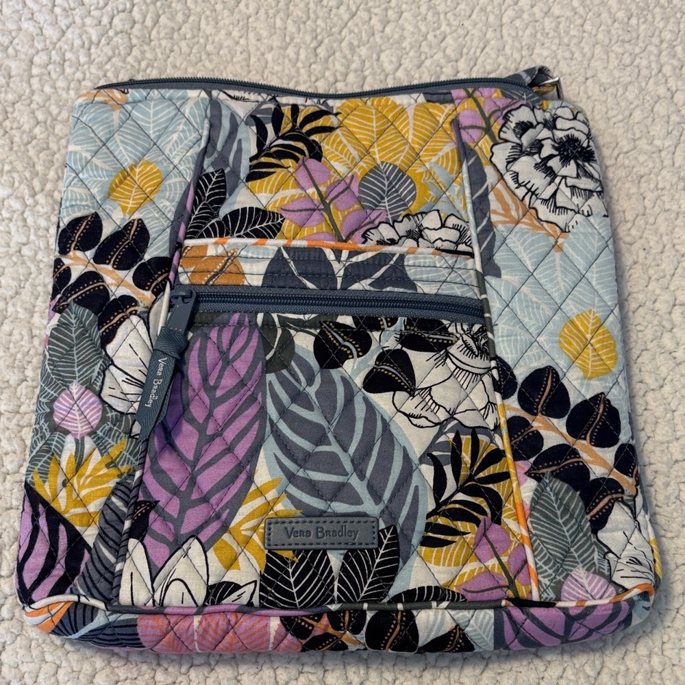 Vera Bradley Floral Quilted Crossbody - Purple, Yellow, Black